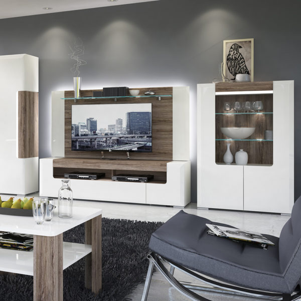 Signature White 190cm wide TV Cabinet | Self Assembly