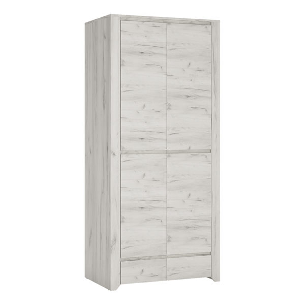Fiji White Oak 2 Door 2 Drawer Fitted Wardrobe | Clearance