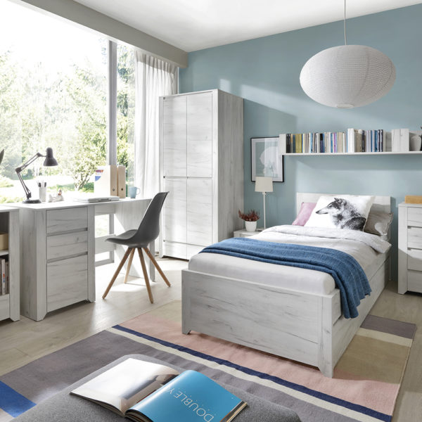 Fiji White Oak 2 Door 2 Drawer Fitted Wardrobe | Clearance