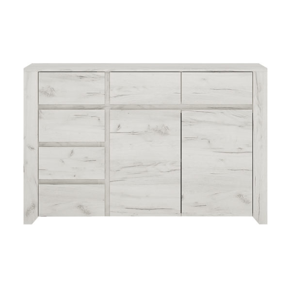 Fiji White Oak 2 Door 3+3 Drawer Wide Chest | Self Assembly
