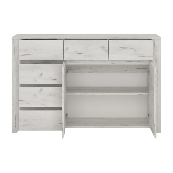 Fiji White Oak 2 Door 3+3 Drawer Wide Chest | Self Assembly