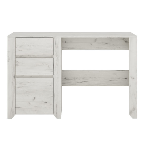 Fiji White Oak 3 Drawer Desk | Self Assembly