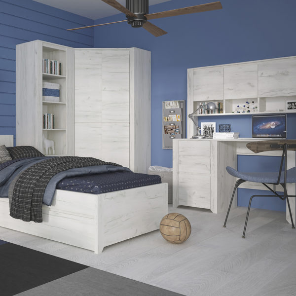 Fiji White Oak 3 Drawer Desk | Self Assembly