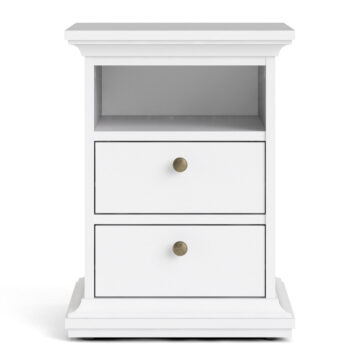 Condo White 2 Drawer Bedside