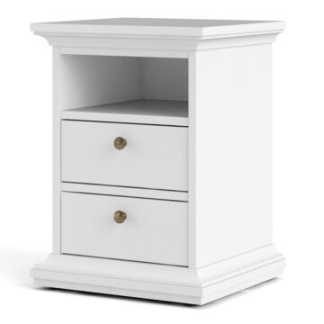 Condo White 2 Drawer Bedside