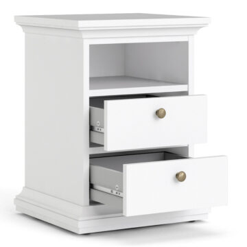 Condo White 2 Drawer Bedside