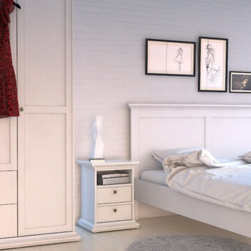 Condo White 2 Drawer Bedside
