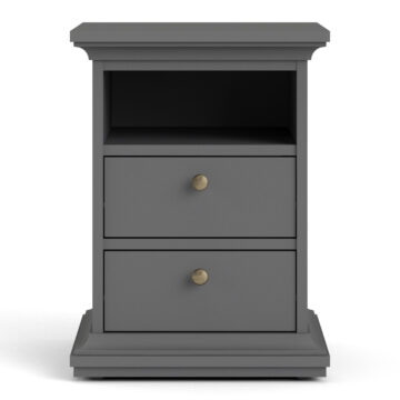 Condo Matt Grey 2 Drawer Bedside