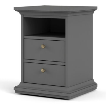 Condo Matt Grey 2 Drawer Bedside