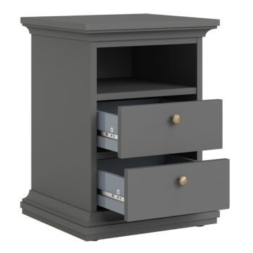 Condo Matt Grey 2 Drawer Bedside