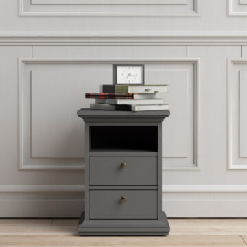 Condo Matt Grey 2 Drawer Bedside
