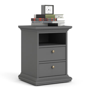Condo Matt Grey 2 Drawer Bedside