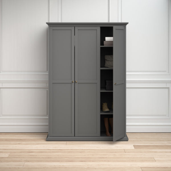 Condo Wardrobe with 3 Doors | Matt Grey