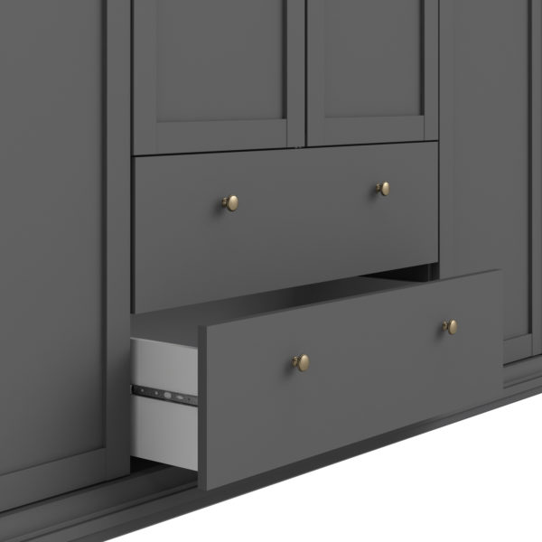 Condo Wardrobe with 4 Doors & 2 Drawers | Matt Grey