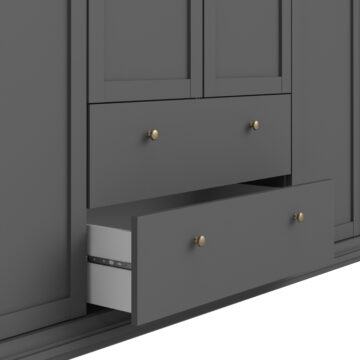 Condo Matt Grey 4 Door Wardrobe with Drawers