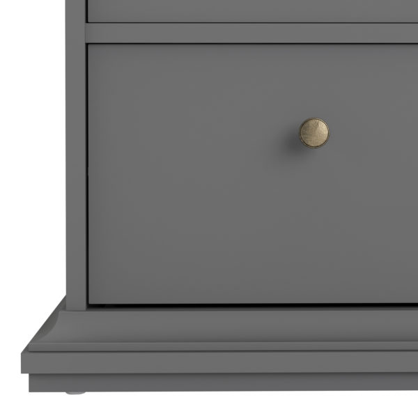 Condo Chest of 6 Drawers | Matt Grey | Dark Chrome Handles | Self Assembly