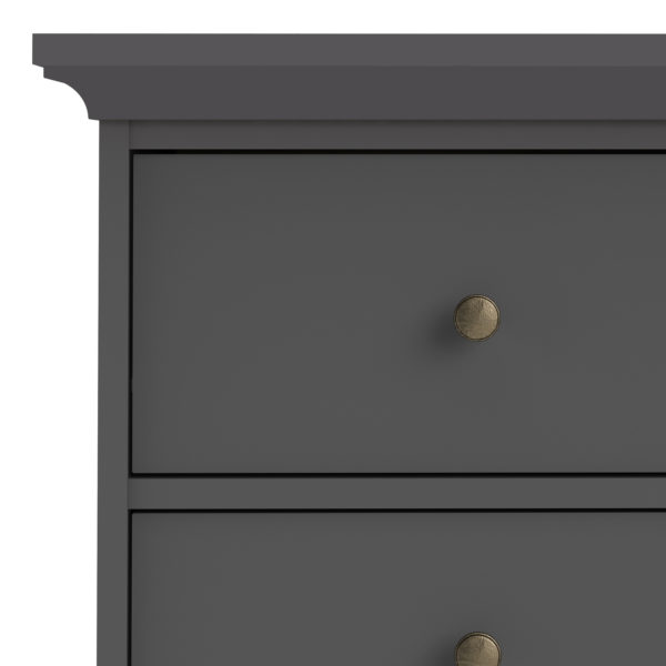 Condo Chest of 6 Drawers | Matt Grey | Dark Chrome Handles | Self Assembly