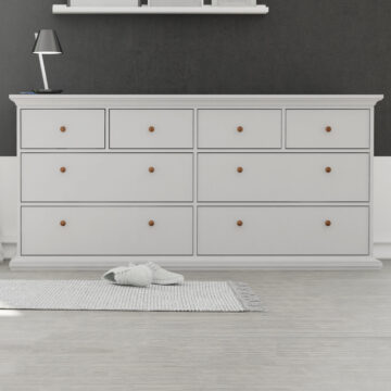 Condo White 4 Over 4 Chest of Drawers
