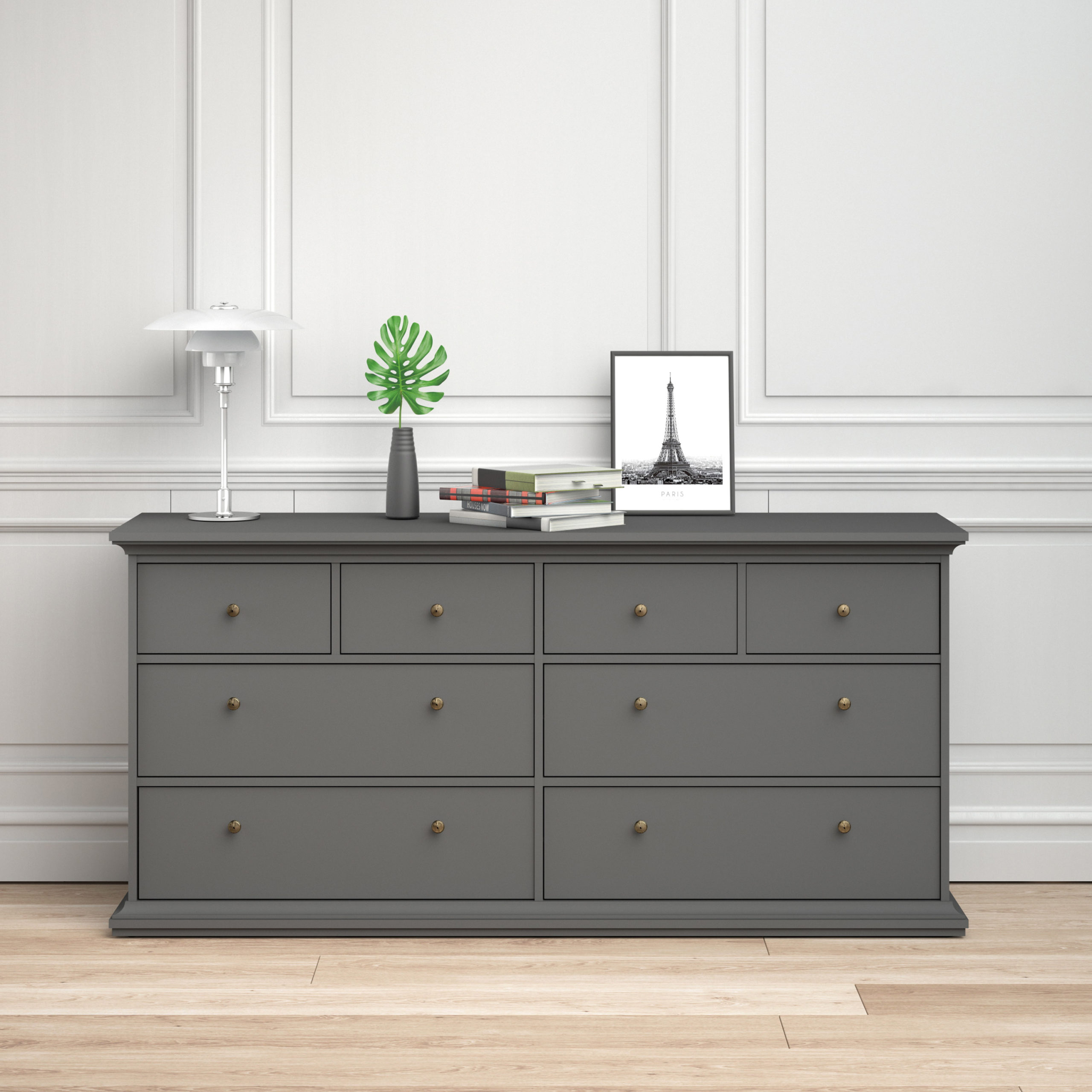 sachin and babi light blue dress Dovetail Mystic Grey 8 Drawer Dresser by Vaughan Bassett 751-002 main image 1
