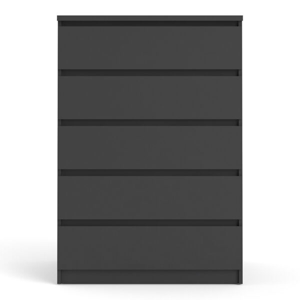 Moderno Chest of 5 Drawers | Black Matte | Self Assembly