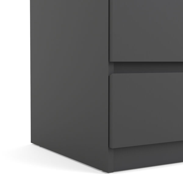 Moderno Narrow Chest of 5 Drawers | Black Matte | Self Assembly