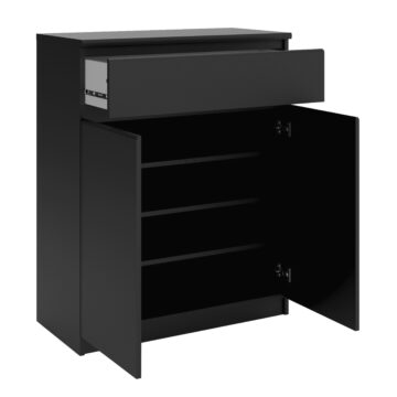 Moderno Matt Black 2 Door 1 Drawer Sideboard