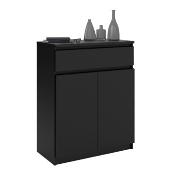 Moderno Matt Black 2 Door 1 Drawer Sideboard