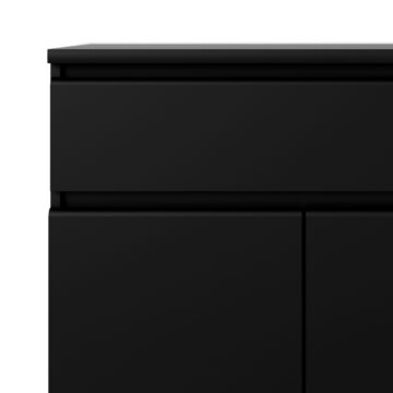 Moderno Matt Black 2 Door 1 Drawer Sideboard