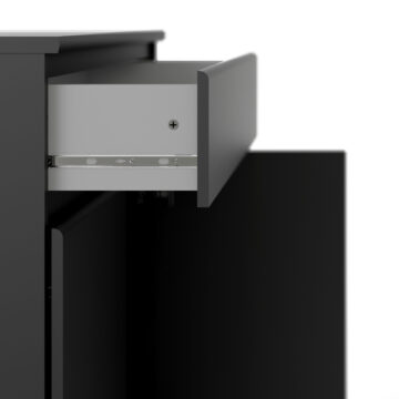 Moderno Matt Black 2 Door 1 Drawer Sideboard
