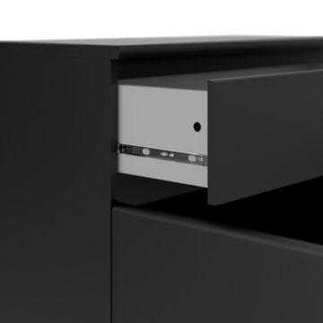 Moderno Matt Black 2 Door 1 Drawer Sideboard