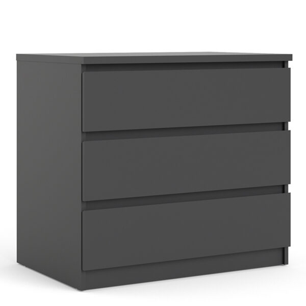 Moderno Chest of 3 Drawers | Black Matte | Self Assembly