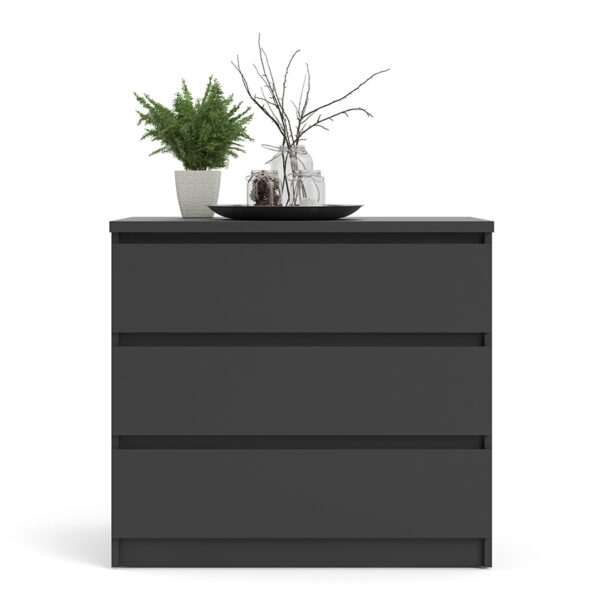 Moderno Chest of 3 Drawers | Black Matte | Self Assembly
