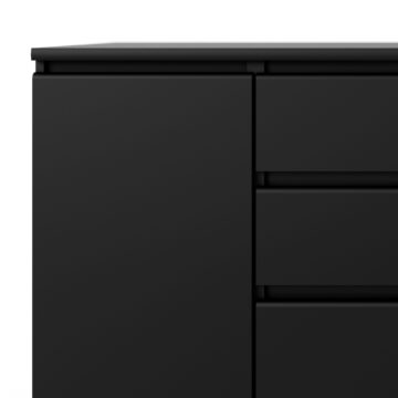 Moderno Matt Black 2 Door 4 Drawer Sideboard