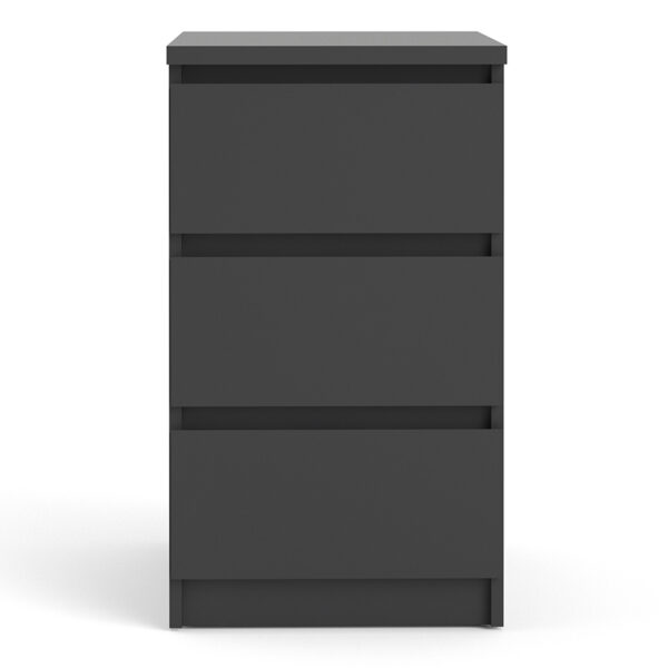 Moderno Bedside - 3 Drawers | Black Matte | Self Assembly