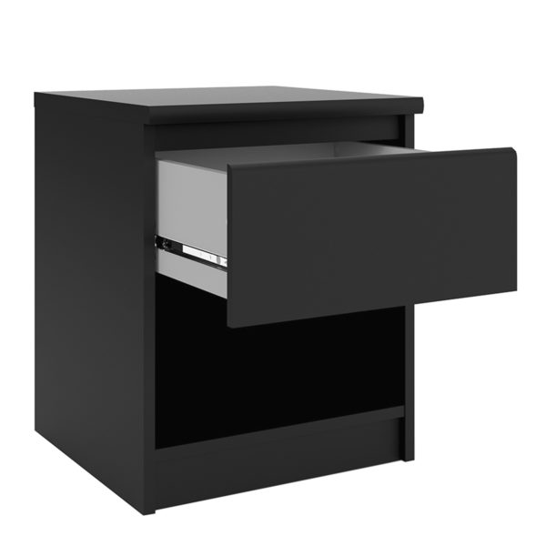 Moderno Bedside - 1 Drawer 1 Shelf | Black Matte | Self Assembly