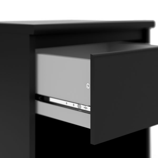 Moderno Bedside - 1 Drawer 1 Shelf | Black Matte | Self Assembly