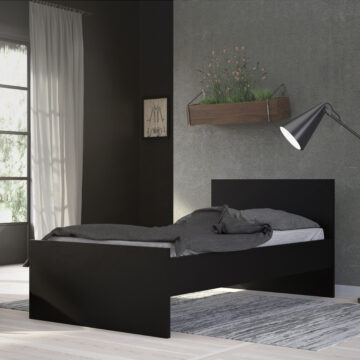 Moderno Single Bed 3ft | Black Matte