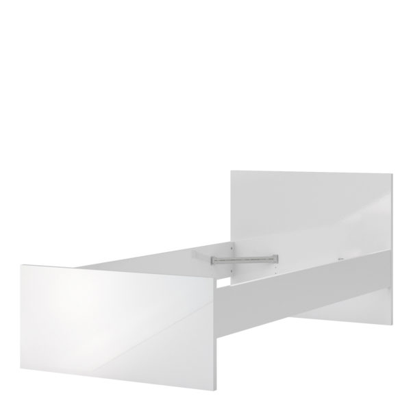 Moderno Single Bed 3ft | White High Gloss