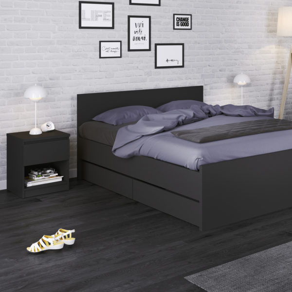 Moderno Double Bed 4ft6 | Black Matte