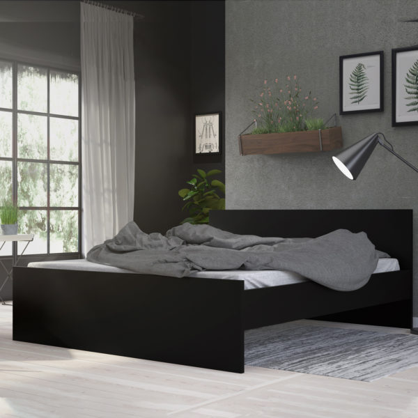 Moderno Double Bed 4ft6 | Black Matte