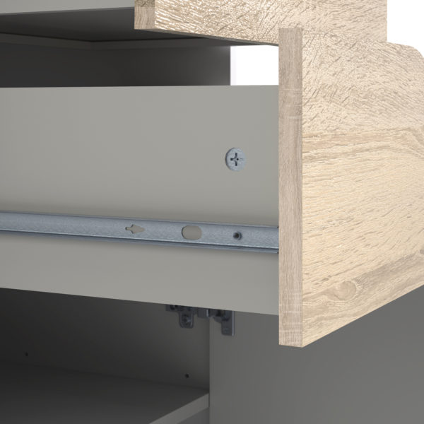 Oslo Shoe Cabinet With 3 Drawers | White and Oak | Self Assembly