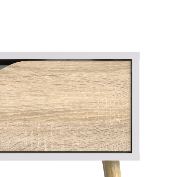 Oslo Coffee Table With 1 Drawer 1 Shelf | White and Oak | Self Assembly