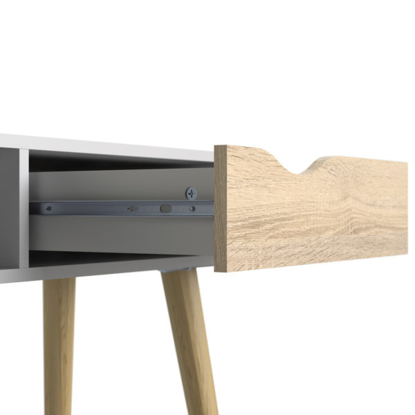 Oslo 1 Drawer 1 Shelf Console Table | White and Oak | Self Assembly