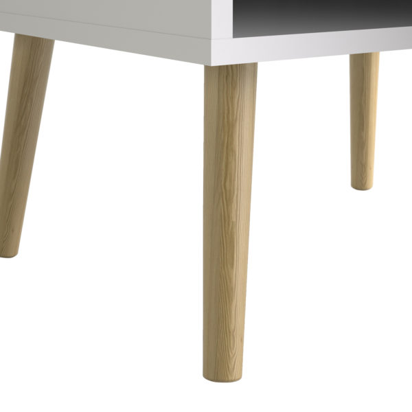 Oslo Wide TV Unit with 2 Drawers 4 Shelves | White and Oak | Self Assembly