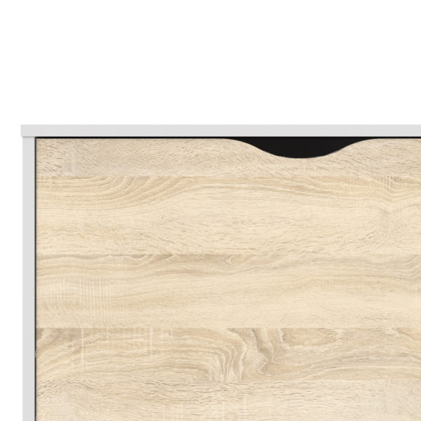 Oslo Wide TV Unit with 2 Drawers 4 Shelves | White and Oak | Self Assembly