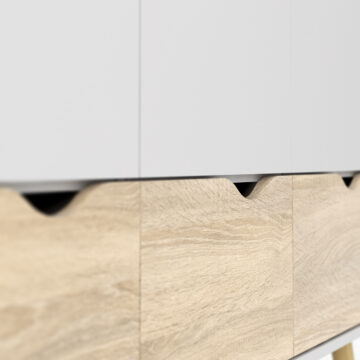 Oslo 3 Door 3 Drawer Wardrobe | White and Oak