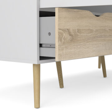 Oslo 3 Door 3 Drawer Wardrobe | White and Oak