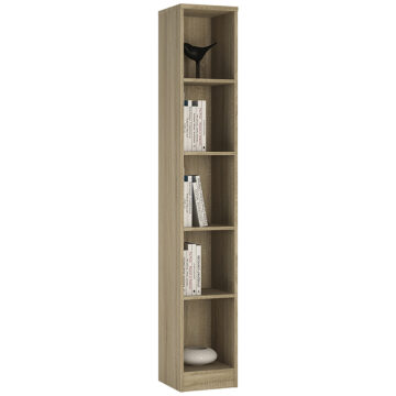 Essentials Tall Narrow Bookcase | Sonama Oak