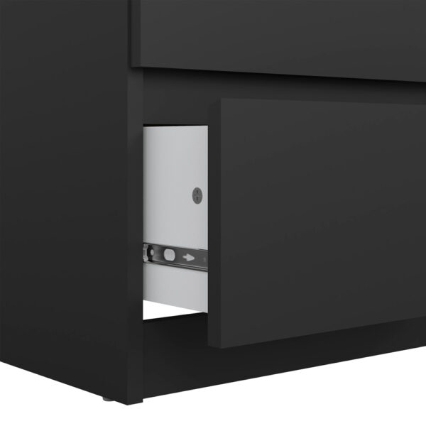 Moderno Narrow Chest of 5 Drawers | Black Matte | Self Assembly