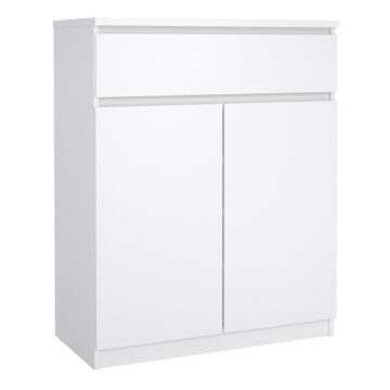 Moderno White High Gloss 2 Door 1 Drawer Sideboard